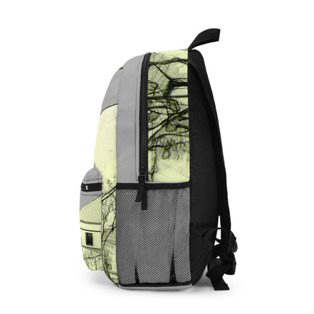Tuscan Designer Backpack  (light grey)– Hand-Drawn Landscape Art