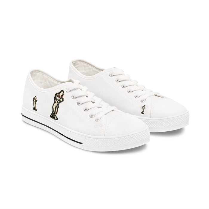 InTense – Women’s Abstract Figure Low-Top Canvas Sneakers – White Background