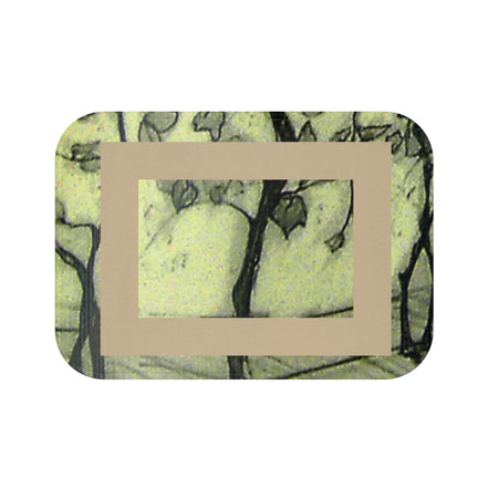 Tuscan Bath Mat — Hand-Drawn Landscape (Beige)