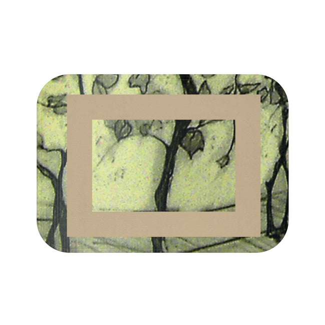 Tuscan Bath Mat — Hand-Drawn Landscape (Beige)