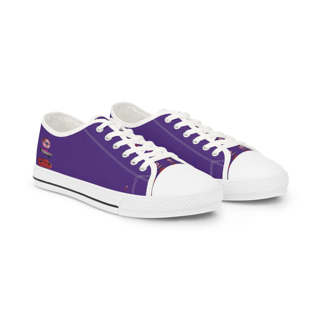 I Am – Men’s Surreal Eye Low-Top Canvas Sneakers – Dark Purple Background