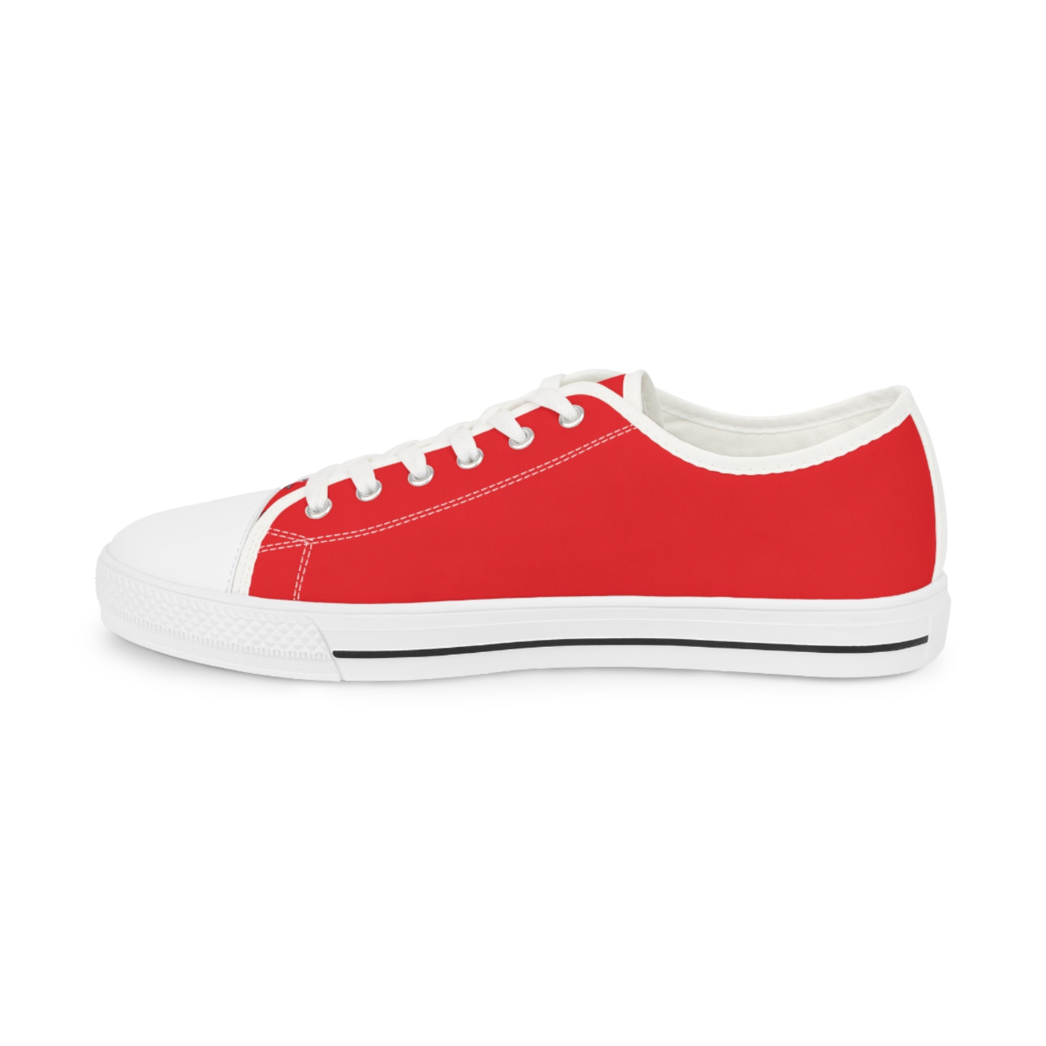 I Am – Men’s Surreal Eye Low-Top Canvas Sneakers – Red Background