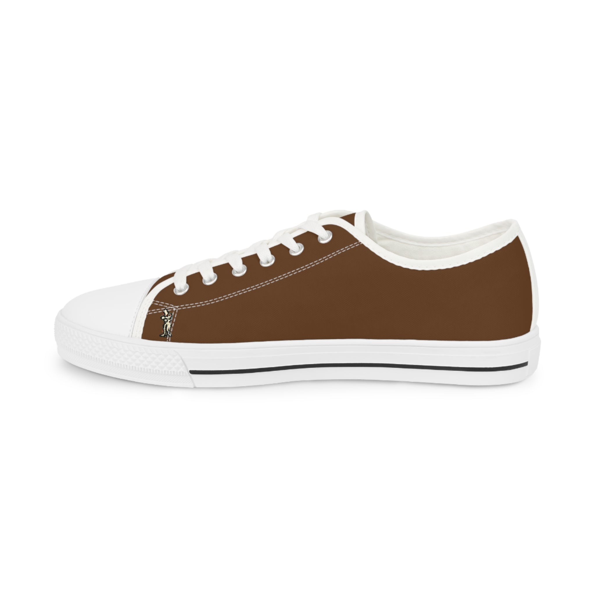 InTense – Men’s Abstract Figure Low-Top Canvas Sneakers – Brown Background