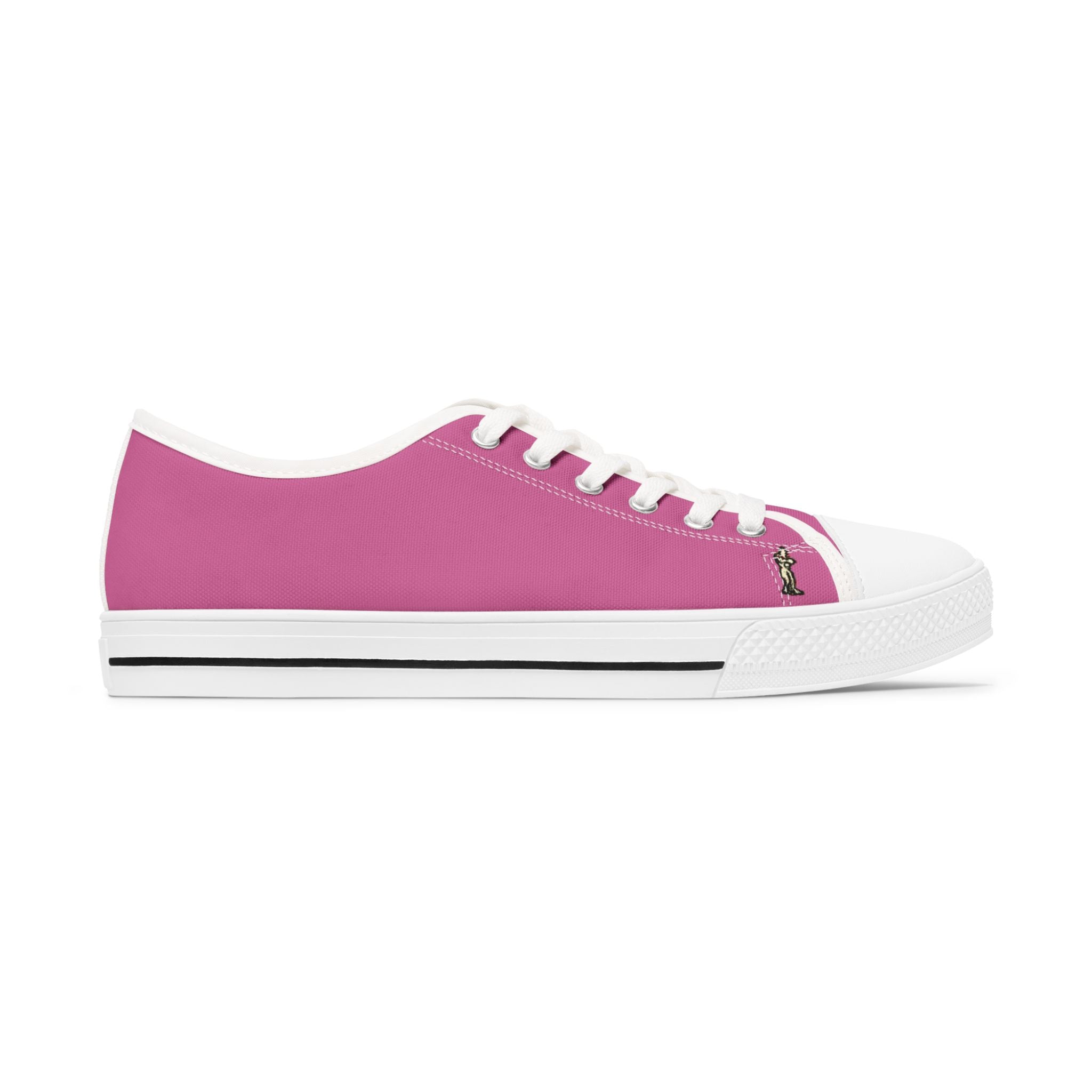 InTense – Women’s Abstract Figure Low-Top Canvas Sneakers – Light Pink Background