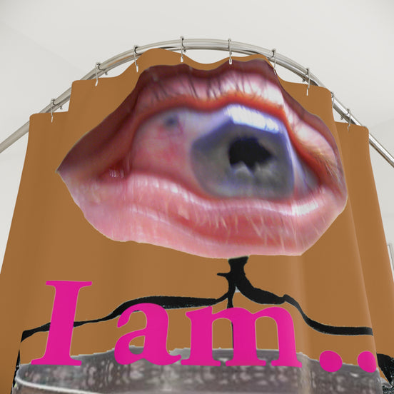 I Am… Surreal Eye Art Shower Curtain – Red Heart Figure