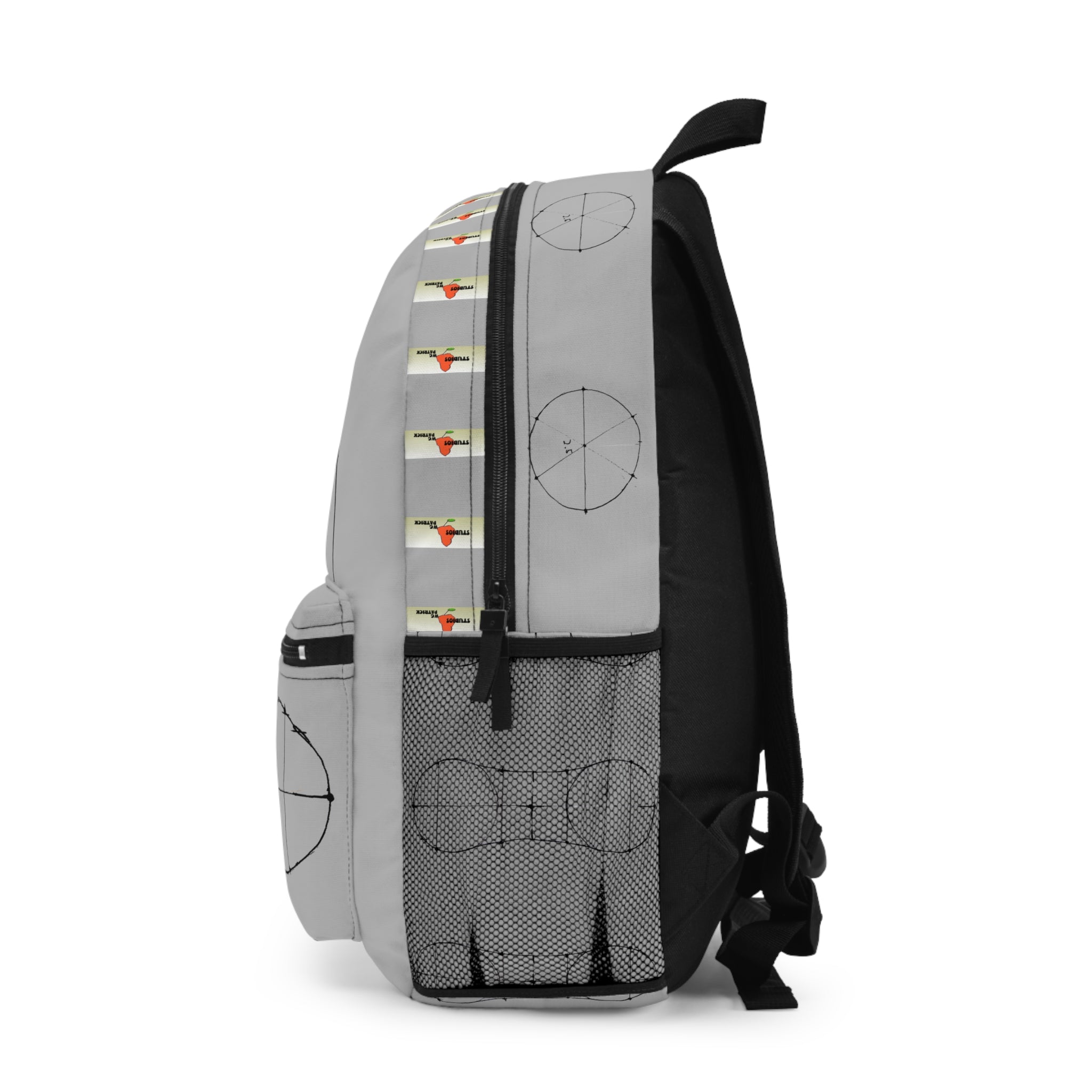 DR. alf Backpack — Wash Collection Abstract Line Design (Light Grey)