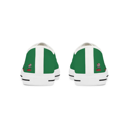 I Am – Men’s Surreal Eye Low-Top Canvas Sneakers – Dark Green Background