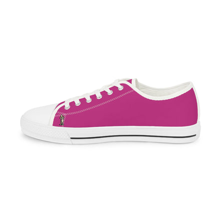 InTense – Men’s Abstract Figure Low-Top Canvas Sneakers – Hot Pink Background