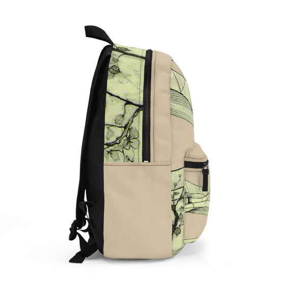 Tuscan Designer Backpack  (cream)– Hand-Drawn Landscape Art