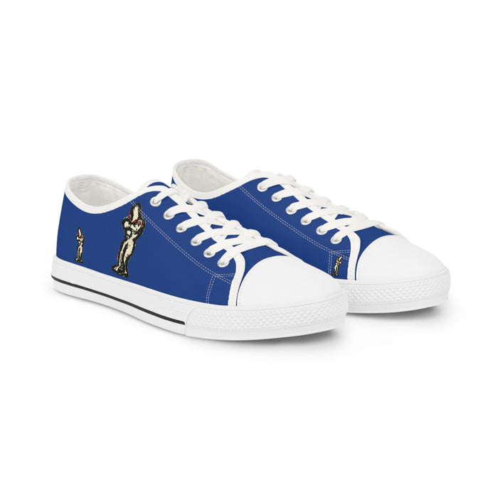 InTense – Men’s Abstract Figure Low-Top Canvas Sneakers – Dark Blue Background