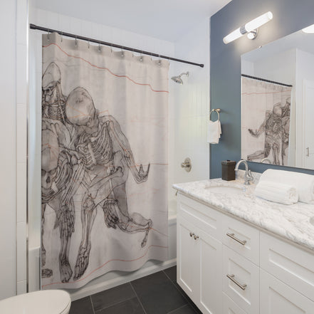 Saginaw 2 — Multi-Figure Anatomy Art Shower Curtain