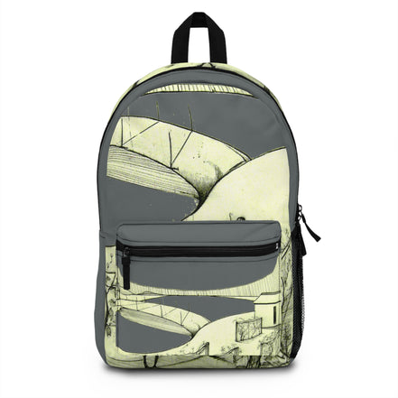 Tuscan Designer Backpack  (dark grey)– Hand-Drawn Landscape Art
