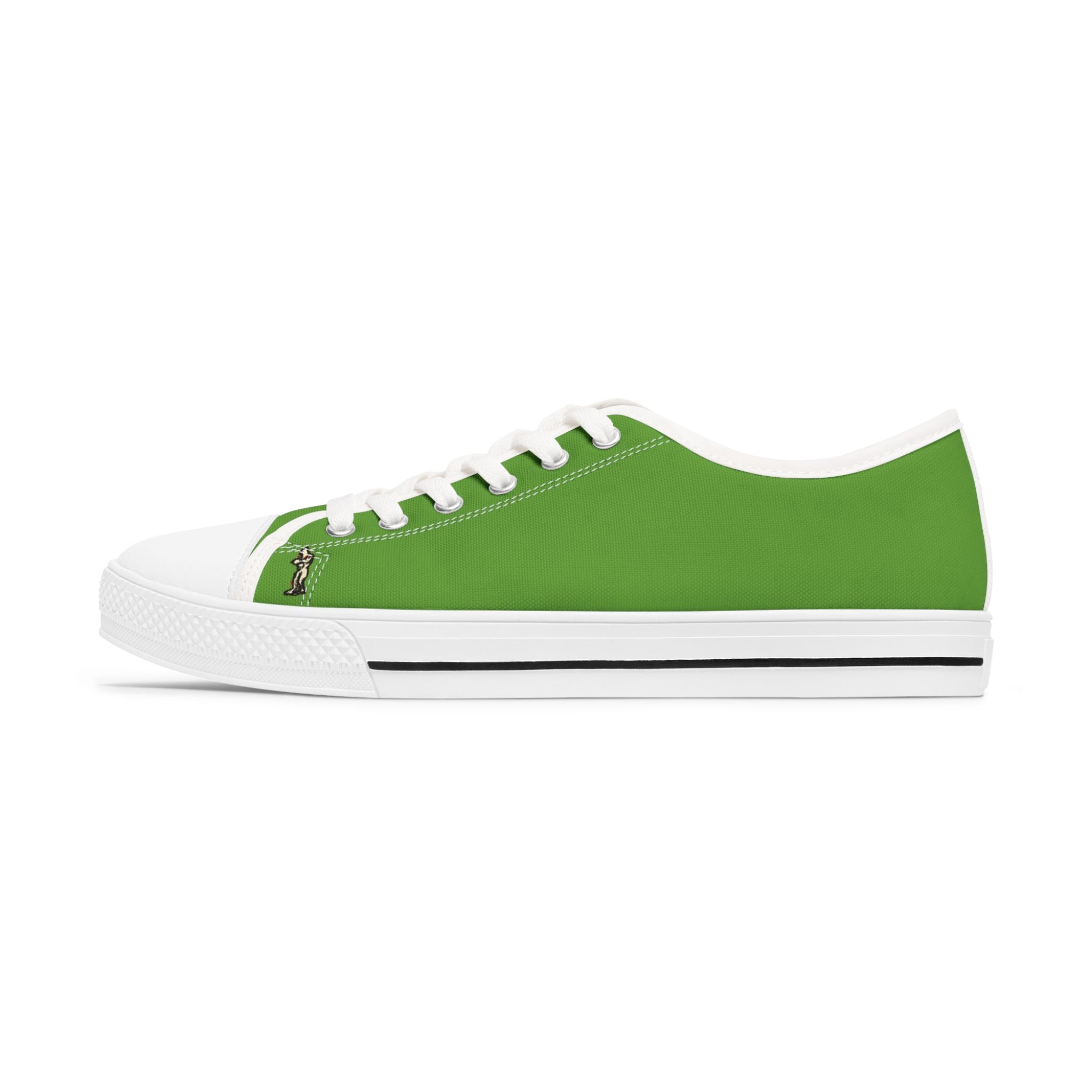InTense – Women’s Abstract Figure Low-Top Canvas Sneakers – Green Background