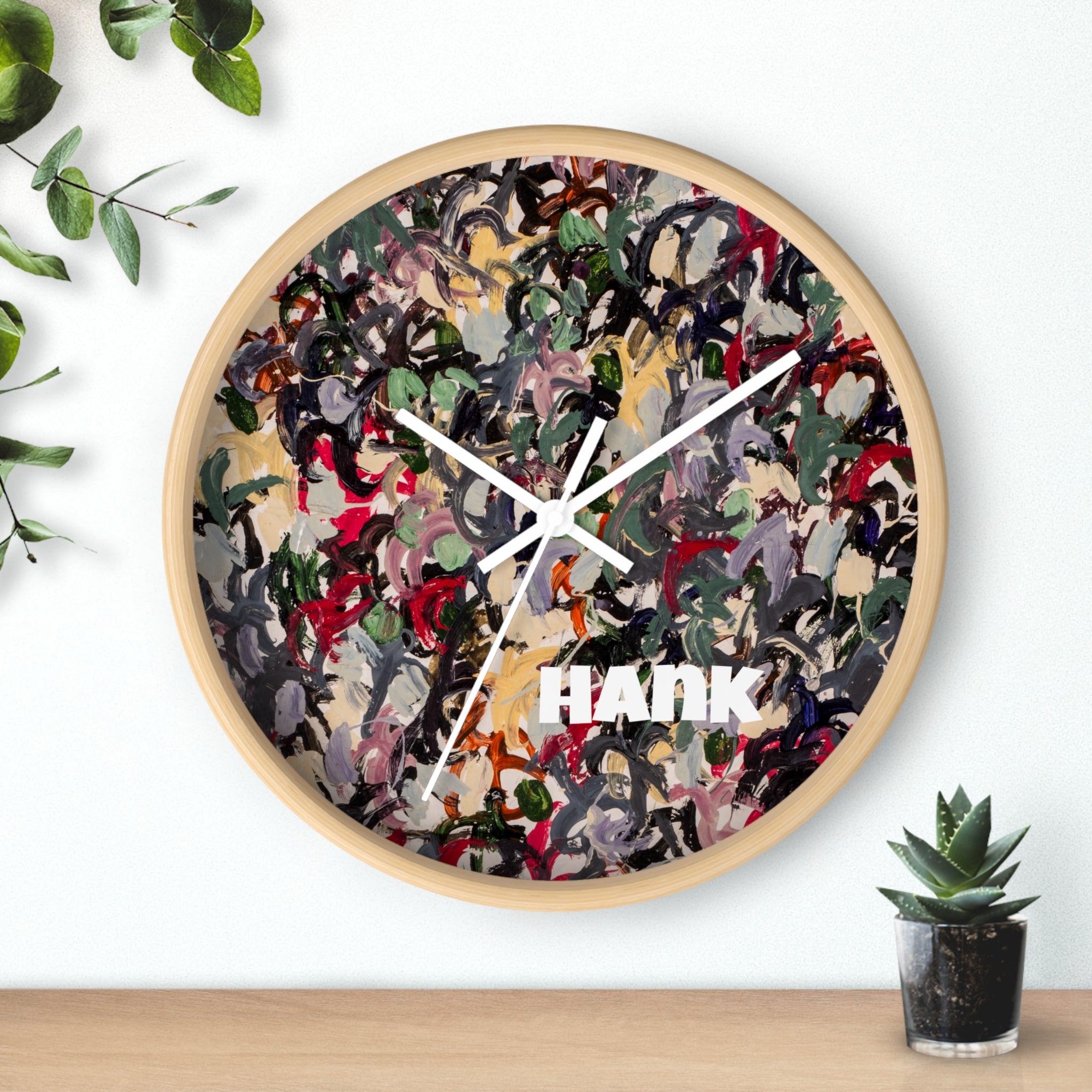 Hank — Abstract Brushstroke Designer Wall Clock (10