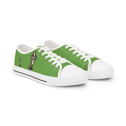InTense – Men’s Abstract Figure Low-Top Canvas Sneakers – Green Background