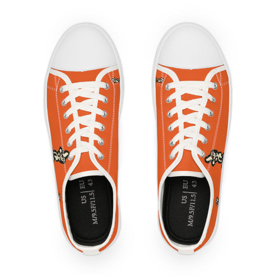 InTense – Men’s Abstract Figure Low-Top Canvas Sneakers – Dark Orange Background