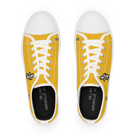 InTense – Men’s Abstract Figure Low-Top Canvas Sneakers – Golden Yellow Background