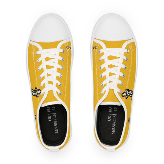 InTense – Men’s Abstract Figure Low-Top Canvas Sneakers – Golden Yellow Background
