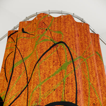 Sunset — Warm Abstract Shower Curtain