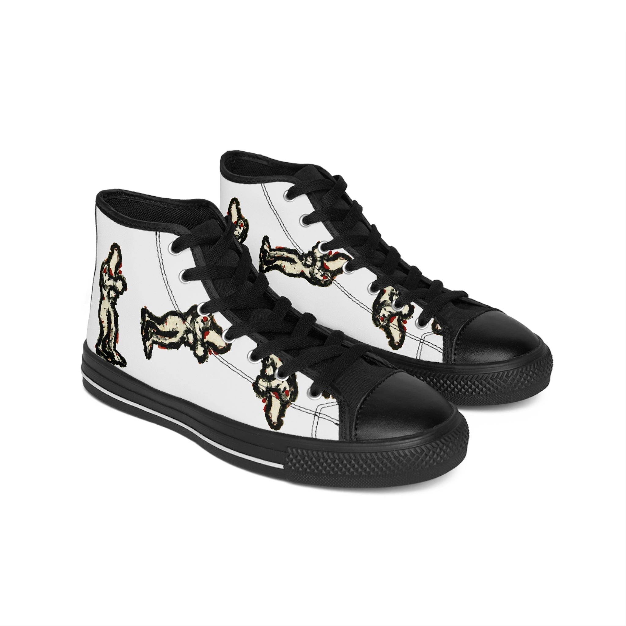 InTense – Men’s Abstract Figure High-Top Canvas Sneakers