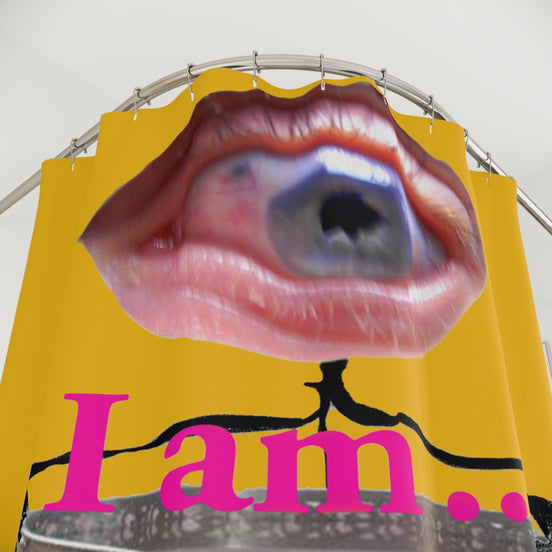 I Am… Surreal Eye Art Shower Curtain – Red Heart Figure