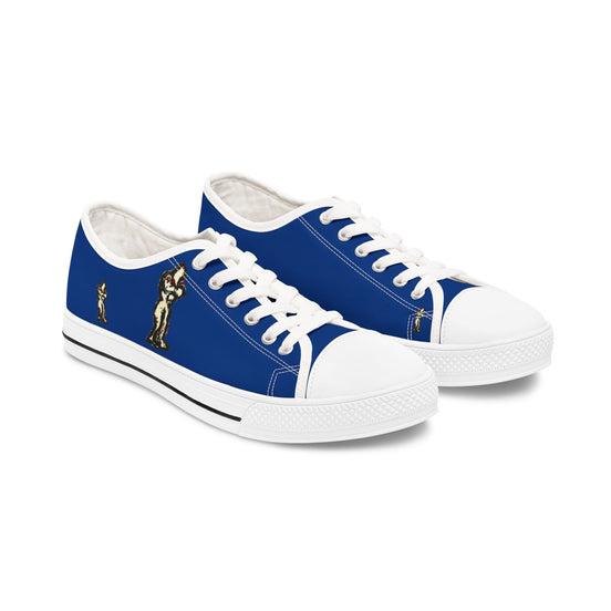 InTense – Women’s Abstract Figure Low-Top Canvas Sneakers – Dark Blue Background