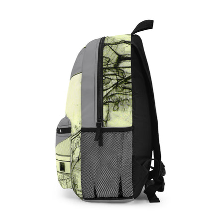 Tuscan Designer Backpack – Hand-Drawn Landscape Art (grey)
