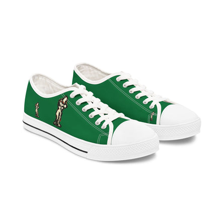 InTense – Women’s Abstract Figure Low-Top Canvas Sneakers – Dark Green Background