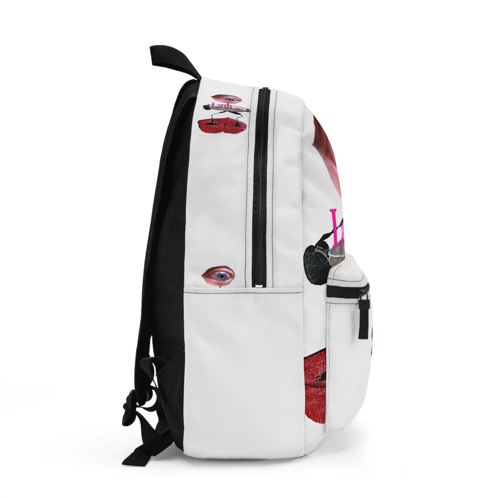 Surreal Eye Character Backpack — “I am…” Art Print School Bag
