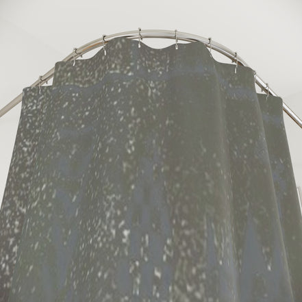 Grey brown textured shower curtain detail with minimalist horizontal line in Demire T design
