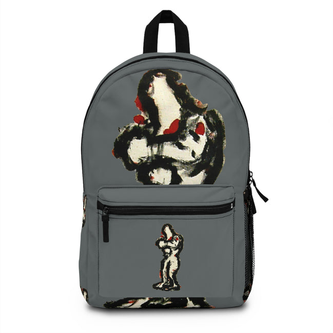 Abstract figure art backpack on dark grey background from the inTense line by WG Patrick Studios.