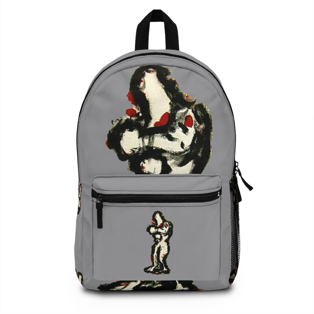 Abstract figure art backpack on grey background from the inTense line by WG Patrick Studios.