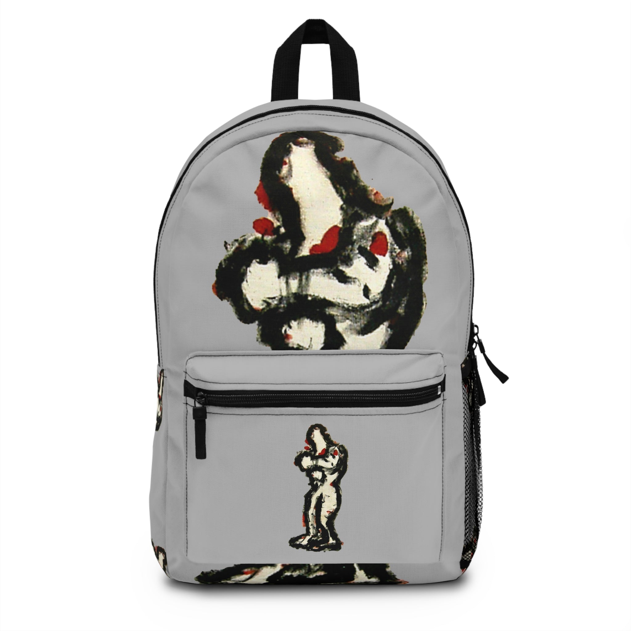 Abstract figure art backpack on light grey background from the inTense line by WG Patrick Studios.