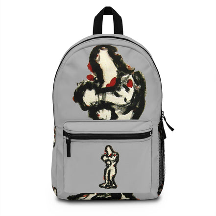 Abstract figure art backpack on light grey background from the inTense line by WG Patrick Studios.