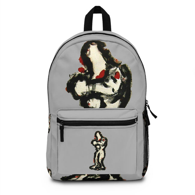 Abstract figure art backpack on light grey background from the inTense line by WG Patrick Studios.