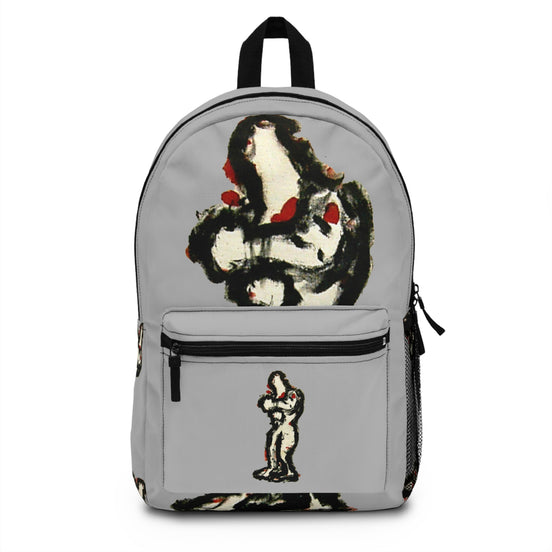 Abstract figure art backpack on light grey background from the inTense line by WG Patrick Studios.