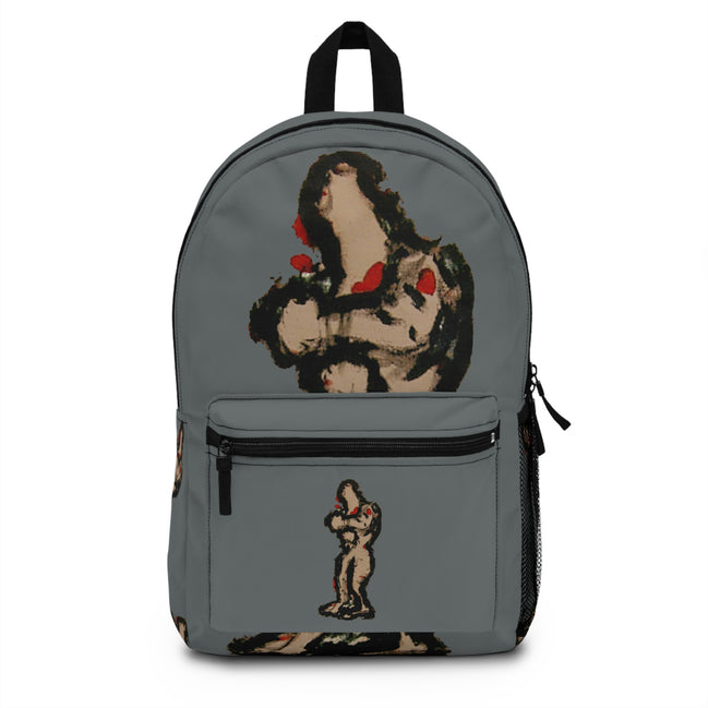 Abstract figure art backpack with brown skin figure on dark grey background from the inTenseA line by WG Patrick Studios.