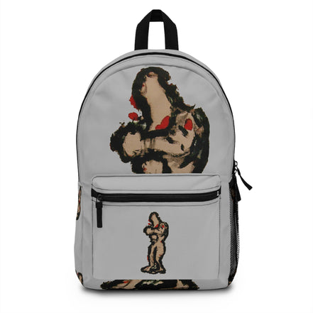 Abstract figure art backpack with brown skin figure on light grey background from the inTenseA line by WG Patrick Studios.
