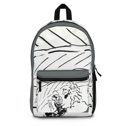 Sketch-style abstract art backpack in light grey tones from the PlayField series by WG Patrick Studios.